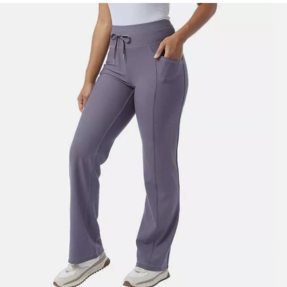 32 Degrees Wide Leg Pants Woman - Ribbed Semi-Flare Pant-Yoga Pant for W… - Picture 2 of 4